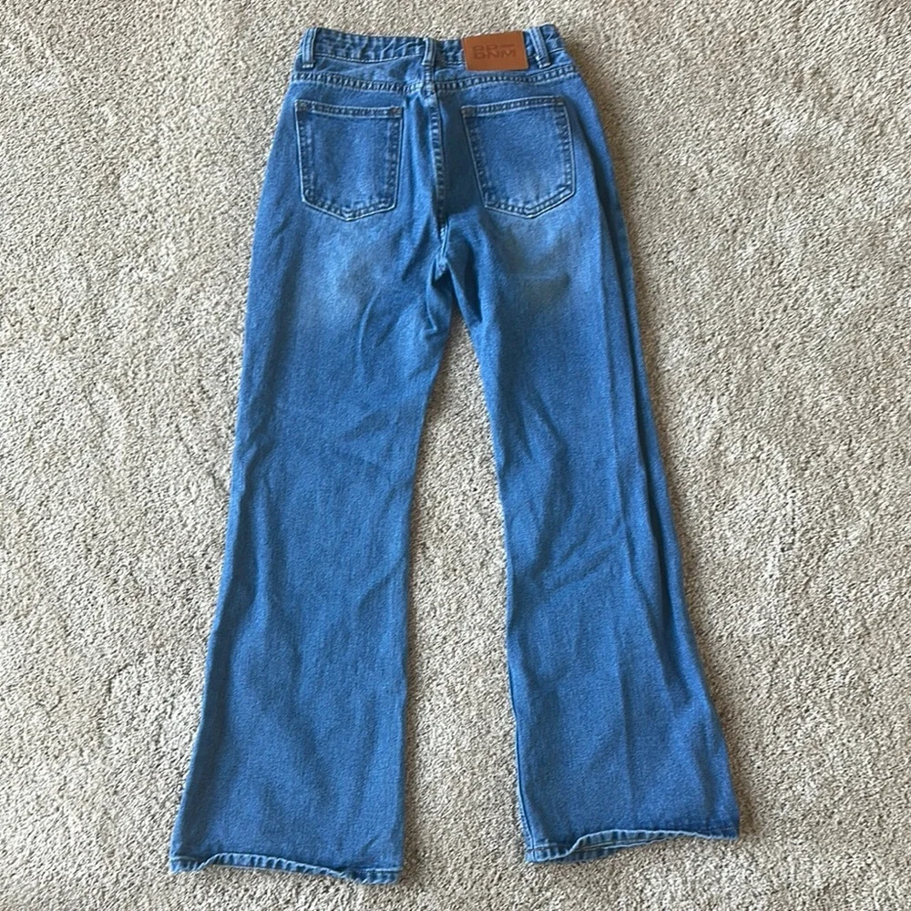 Princess Polly Blue Flare Wide Leg Jeans - Picture 3 of 3